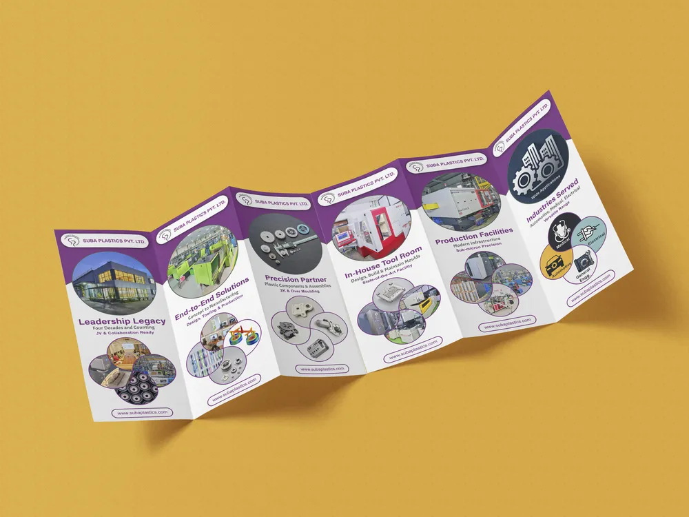 Premium Print and Display Mock-up of Suba Plastics Brochure