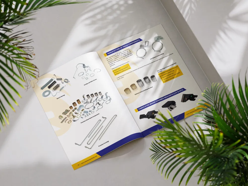 Premium Print and Display Mock-up of Venkateshwara Steels Brochure