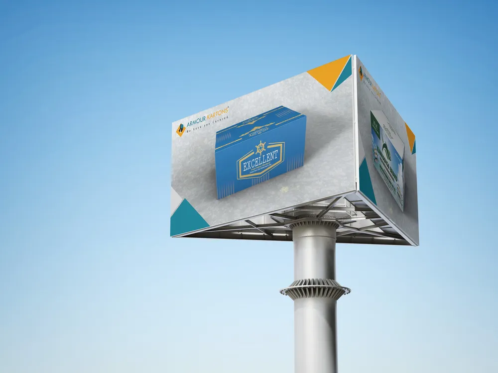Premium Print and Display of Armour Kartons, Billboard Mock up, 3d Packaging Animation